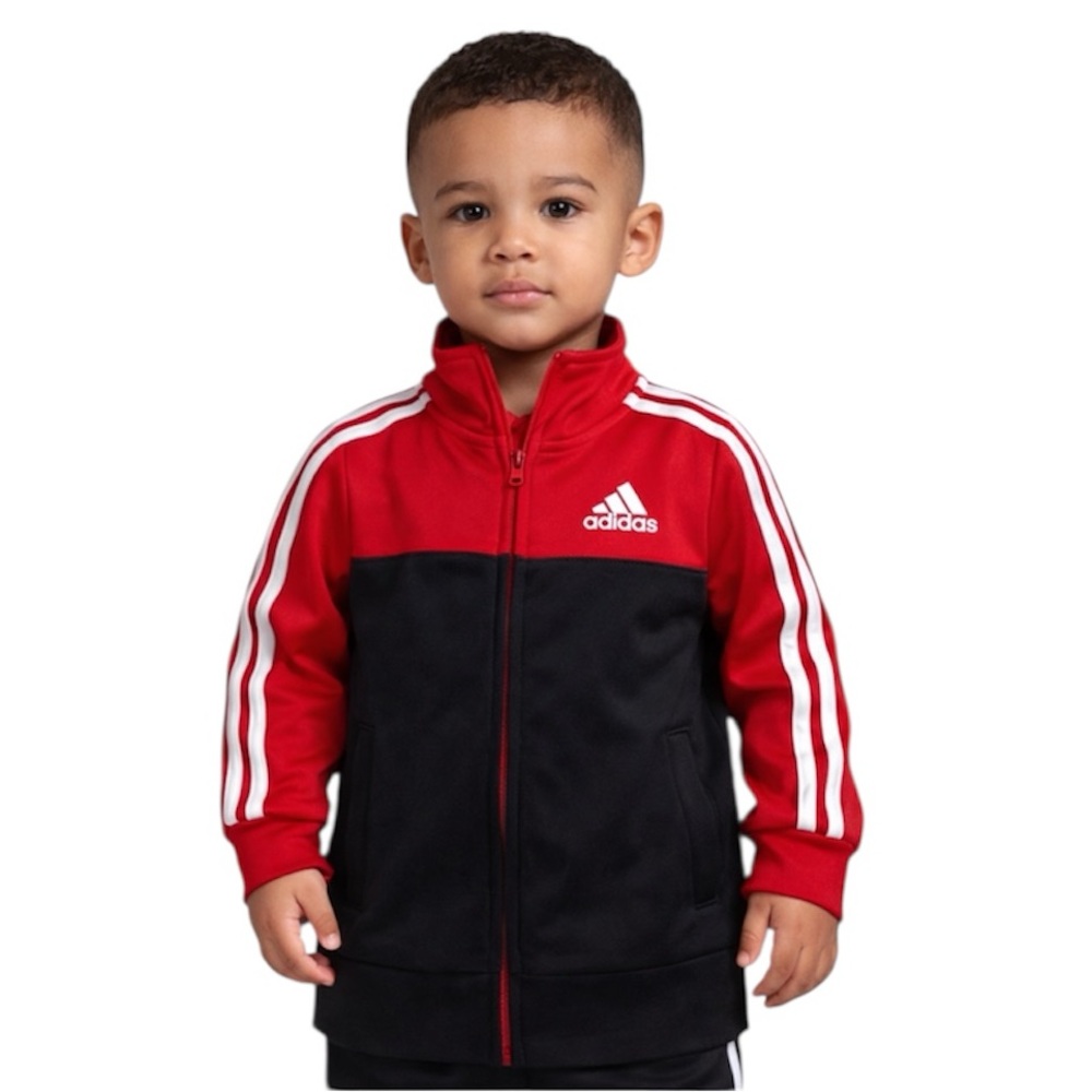 Adidas black & red track jacket boys 2T NWOT